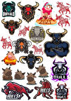 Boğa Sticker Set 20 Parça Telefon, Tablet, Defter, Laptop Sticker