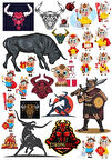 Boğa Sticker Set 11 25 Parça Telefon, Tablet, Defter, Laptop Sticker
