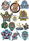 Zeus Sticker Set 11 13 Parça Telefon, Tablet, Defter, Laptop Sticker