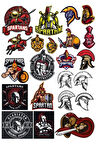 Spartalı Savaşçı Sticker Set 2 20 Parça Telefon, Tablet, Defter, Laptop Sticker