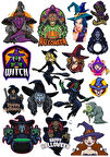 Hallowen Cadı Sticker Set 20 Parça Telefon, Tablet, Defter, Laptop Sticker