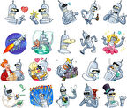 Robotlar Sticker Set 20 Parça Telefon, Tablet, Defter, Laptop Sticker