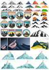 Dağlar Sticker Set 8 20 Parça Telefon, Tablet, Defter, Laptop Sticker