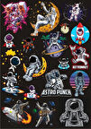 Astronot Sticker Set 4 16 Parça Telefon, Tablet, Defter, Laptop Sticker