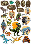 Dinozorlar Sticker Set 6 22 Parça Telefon, Tablet, Defter, Laptop Sticker
