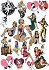 Retro Kadın Sticker Set 16 Parça Telefon, Tablet, Defter, Laptop Sticker