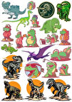 DinozorLAR Sticker Set 1 20 Parça Telefon, Tablet, Defter, Laptop Sticker