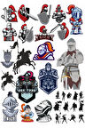 Şövalye Knight Sticker Set 1