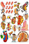Hot Dog Sticker Set 1