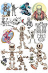 Genç İskelet Sticker Set 1