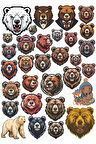 Kızgın Ayı Sticker Set 1