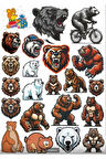 Kızgın Ayı Sticker Set 2
