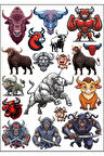 Kızgın Boğa Sticker Set 2