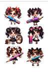 Okul Kızı Sticker Set