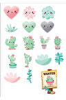 Sevimli Kaktüs Sticker Set 2