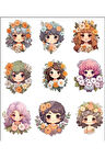 Sevimli Kızlar Sticker Set -1