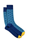 Erkek Mavi-Lacivert Desenli Soket Çorap