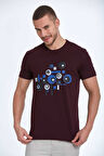 Nadan Baskılı Erkek Tişört Bordo