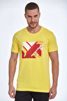 Caleb Baskılı Erkek Tişört Sarı
