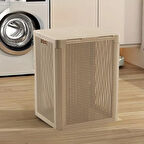 2 Gözlü Kapaklı Çamaşır Sepeti Kirli Sepeti