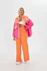 Turuncu Bohem Beli Lastikli Yürüyüş Pantolonu