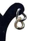 Uretti - İREM 3914 1582 Zirkon Taş Detaylı İki Halka Tasarım Sallantılı Çelik Küpe