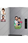 Evli Çift Tasarımlı Buzdolabı Magneti/Resim Gönder Magnet Olsun
