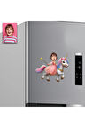 Unicornlu Kız Tasarımlı Buzdolabı Magneti