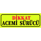 Dikkat Acemi Sürücü Vantuzlu, Dekor,Sök Tak Dekor Plaka