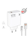 Xiaomi 12 Uyumlu 67W Turbo USB Şarj Seti QC 4.0 MT-A1763