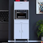 Modilayn VİO Fırın Dolabı (65x163,4x32,5 cm) Çekmeceli Kapaklı Mini/Midi Mikrodalga Mutfak Dolabı