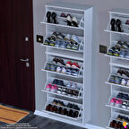 Modilayn VERVE Asma Kapı Önü 72x194x26 cm’lik 3 Düşer Kapak 10 Göz Bölmeli Ayakkabılık