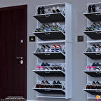 Modilayn VERVE Asma Kapı Önü 72x 194 x26 cm’lik 5 Düşer Kapak 10 Göz Bölmeli Ayakkabılık