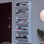 Modilayn VERVE Asma Antre 72x194x26 cm’ lik 3 Düşer Kapak 10 Göz Bölmeli Ayakkabılık