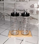 Periboia Ahşap Yağdanlık Altlığı -2 Bölmeli Yağlık Sosluk Standı