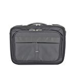 Kilitli Kasalı Kumaş Alet Evrak ve Laptop Çantası 17 İnç Siyah