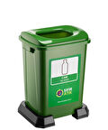 Omnipazar SY-4395 Sıfır Atık Cam Geri Dönüşüm Çöp Kutusu 50 lt Yeşil