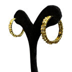 Uretti - İREM 3914 2234 Taş ve X Desenli Model Halka Küpe