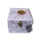 M285P - Mühürlü Cep Boy Kadife Sandıklı Mealli Kuran-ı Kerim-Pembe