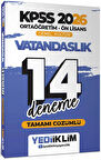 Yediiklim 2026 KPSS Ortaöğretim Ön Lisans Genel Kültür Vatandaşlık Tamamı Çözümlü 14 Deneme