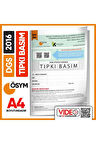 DGS 2016 ÖSYM Tıpkı Basım Çıkmış Soru Deneme Kitapçığı Yeni Baskı Türkiye Geneli Dijital Çözümlü