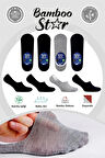 Bambu Erkek Çorap Dikişsiz Görünmez Terletmez Fileli Kaydırmaz Topuk Silikonlu Premium 4lü Paket