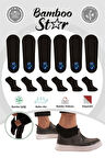 Bambu Erkek Sneaker Siyah Çorap Dikişsiz Görünmez Bilekte Görünmez Spor Çorap Premium 6'lı Paket