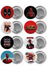 Deadpool Çanta Rozeti Seti Deadpool 8 Adet En Büyük Boy 5.8cm İğneli Broş