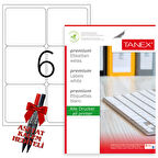 Tanex Tw-2006 99x93 mm Laser Etiket 100 Tabaka 2'li Asetat Kalem Hediyeli