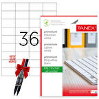 Tanex Tw-2035 52x33 mm Laser Etiket 100 Tabaka 2'li Asetat Kalem Hediyeli