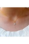 Lacivert Beyaz Taşlı Minimal Yıldız Gümüş Kolye