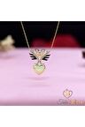 Isimli Kalpli Kelebek Kolye 925 Ayar Gümüş