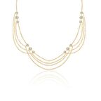 Zirkon Taşlı fanazi Sallantılı Üç Sıra Zincirli  Altın Kaplama Gümüş Kolye