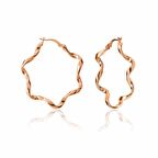 Kıvrık Desenli Rose Altın Kaplama Gümüş Küpe